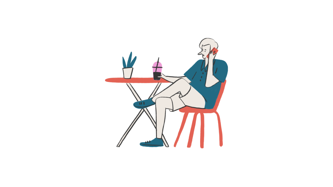 Illustration of a person enjoying a meal